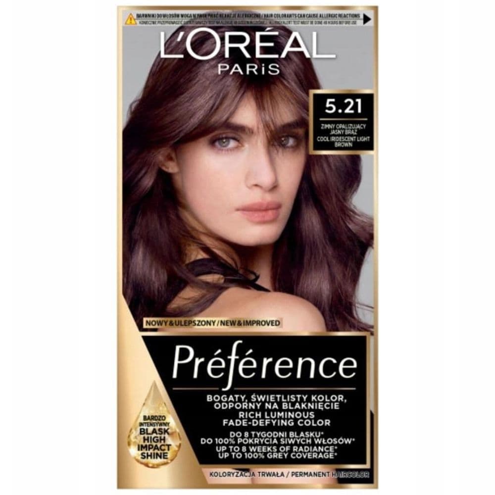 L’Oreal Preference 5.21 Zimny Opalizujący Jasny Brąz farba do włosów