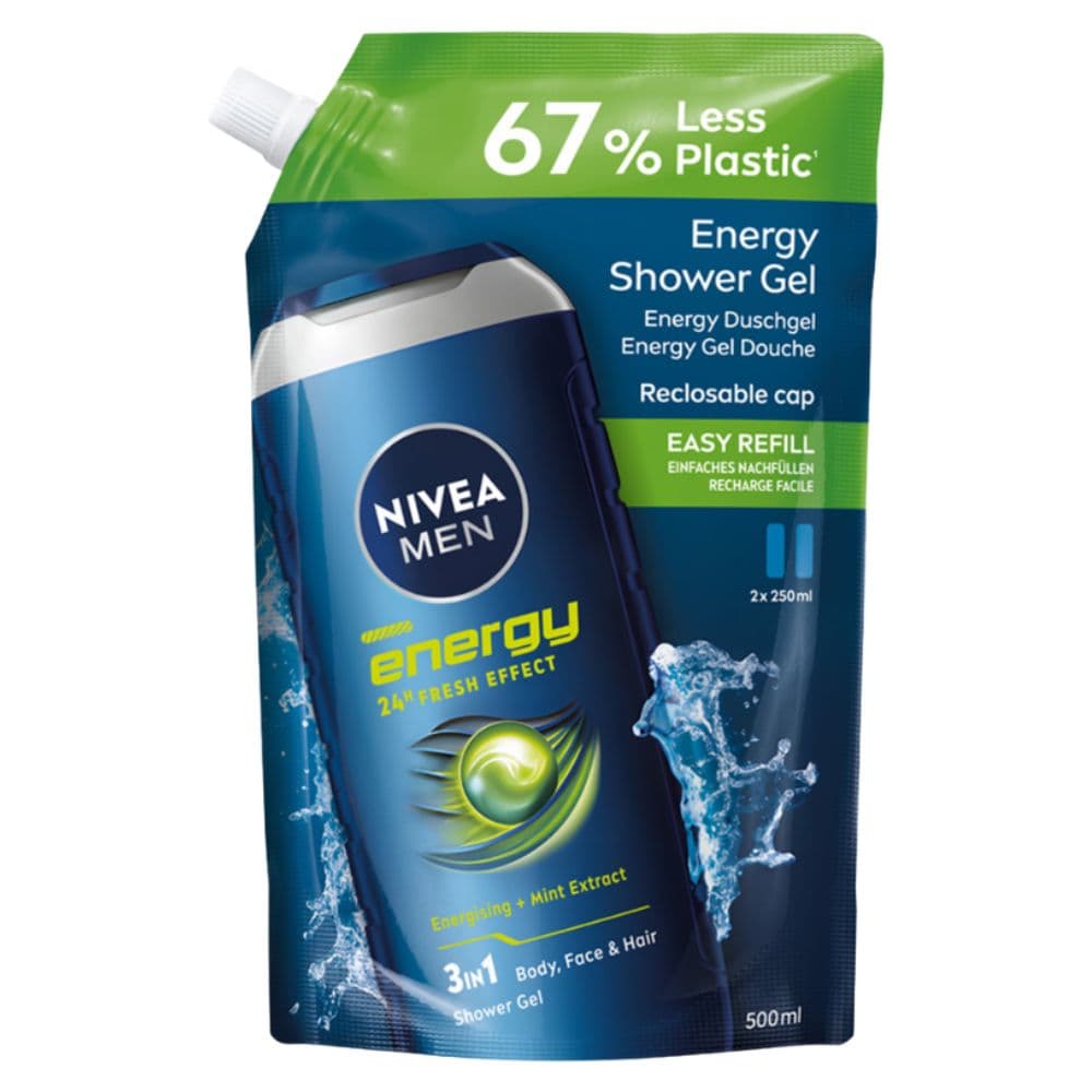 Men Energy męski żel pod prysznic orzeźwiający 3w1 refill