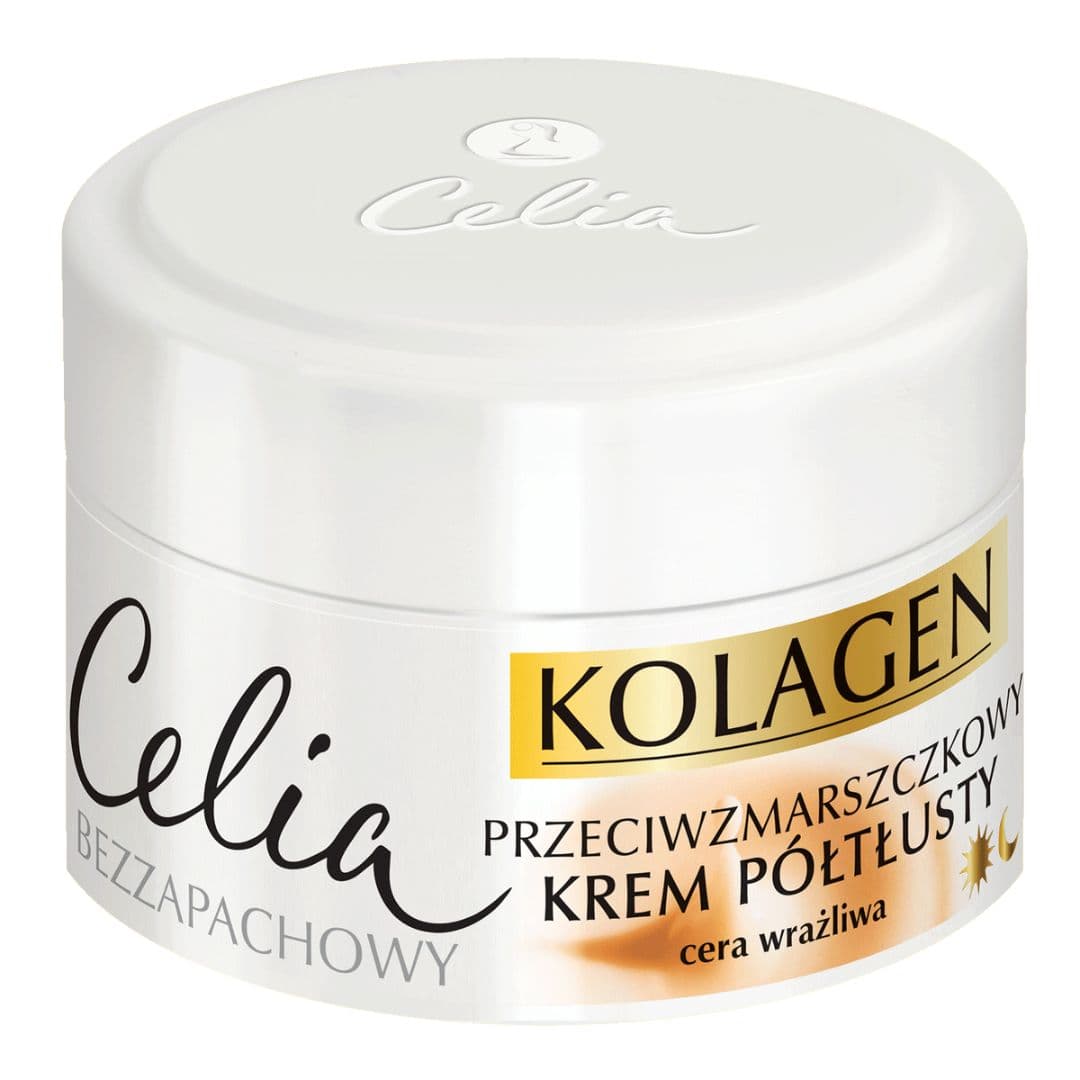 Kolagen krem przeciwzmarszczkowy półtłusty z kozim mlekiem na dzień i na noc