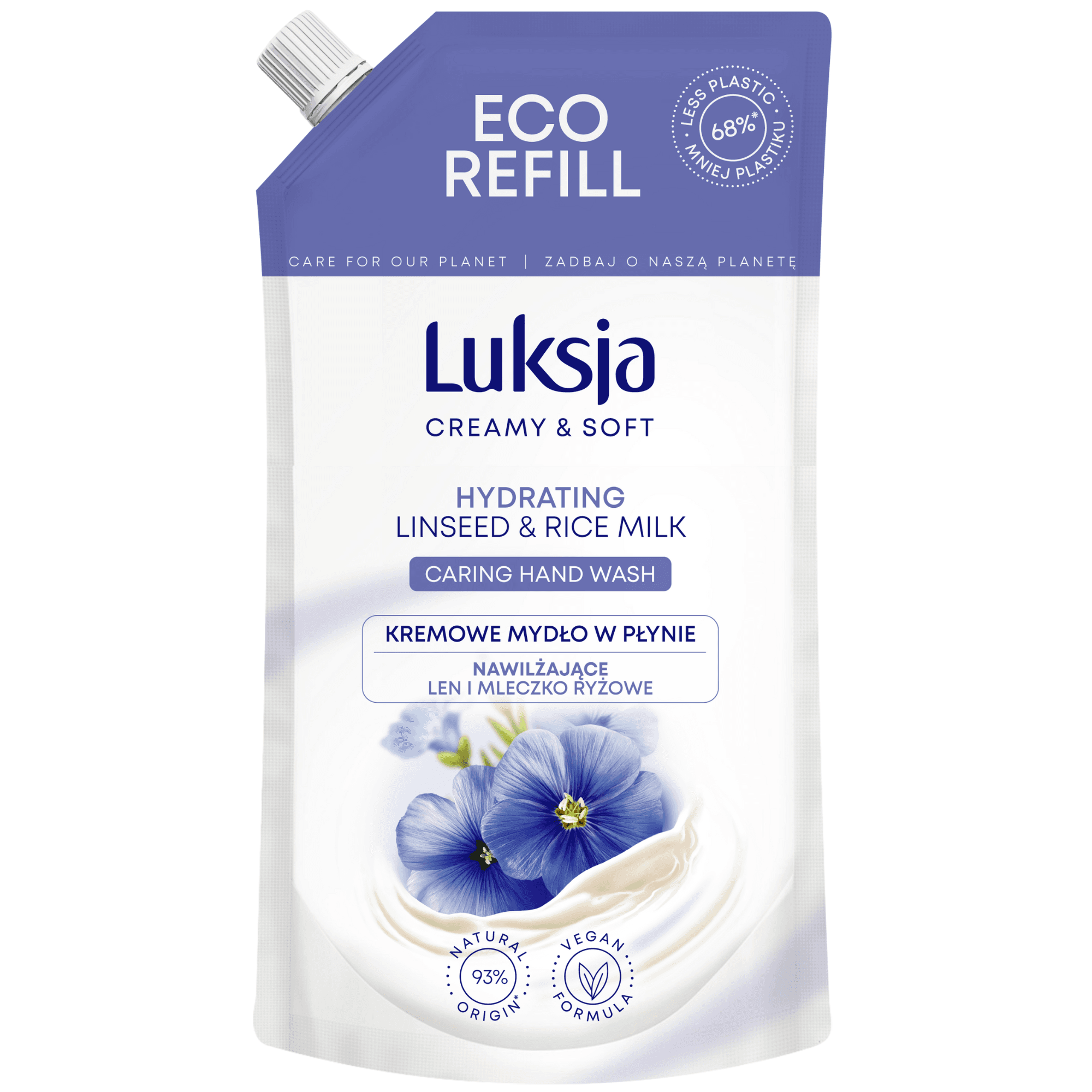 Creamy & Soft Kremowe mydło w płynie nawilżające len i mleczko ryżowe