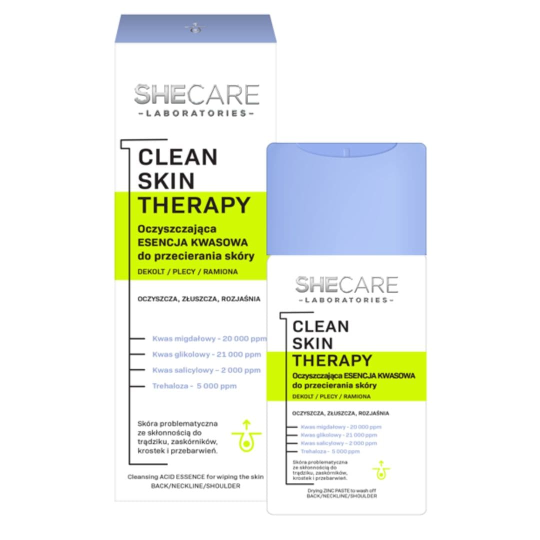 oczyszczająca esencja kwasowa do przecierania skóry ciała Clean Skin Therapy