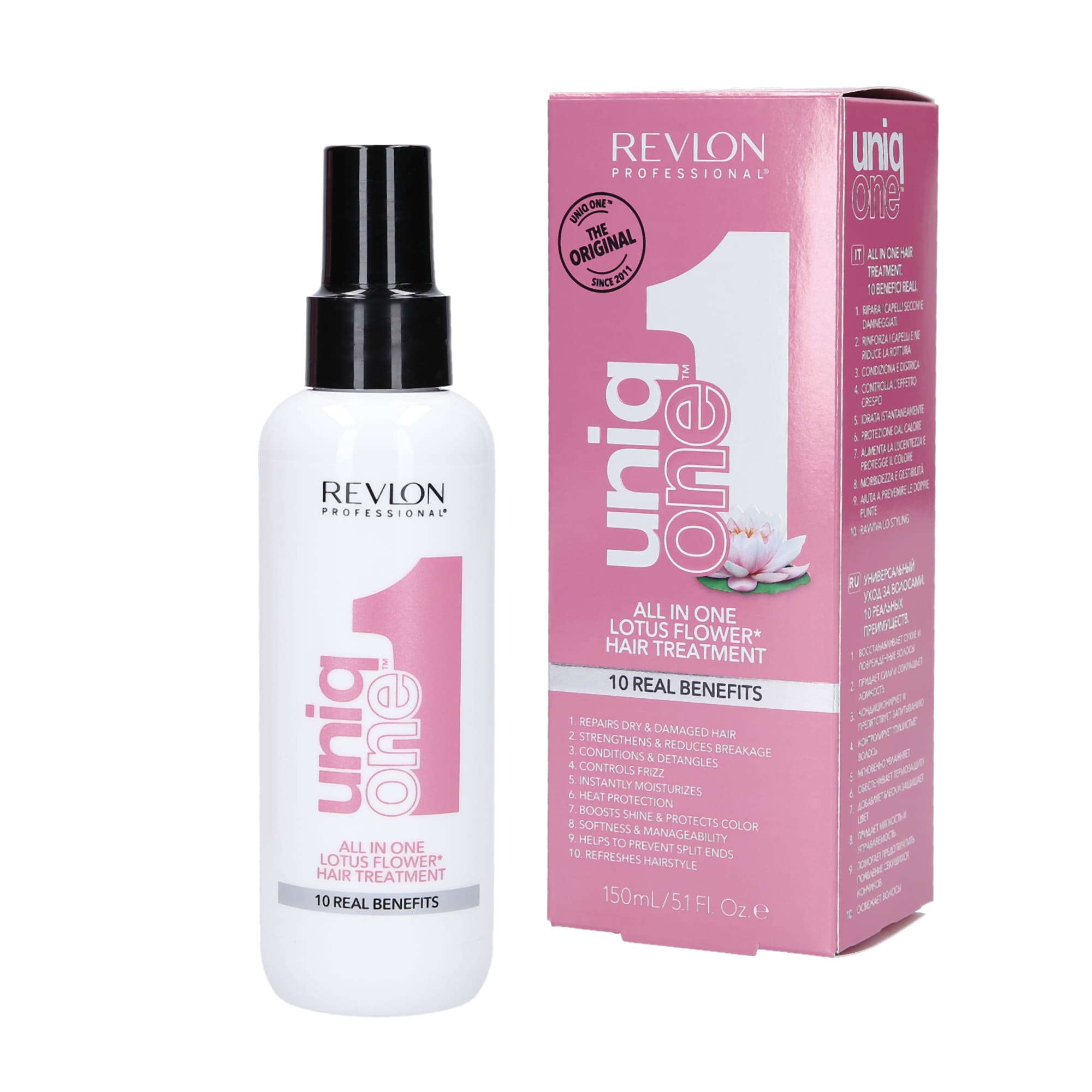 Revlon Professional Uniqone Lotus Hair Treatment, nawilżająca odżywka bez spłukiwania, odżywka do włosów, zapach kwiatów lotosu –