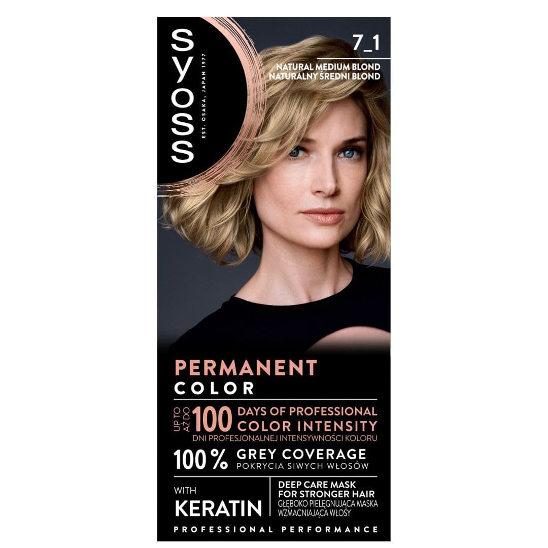 Permanent Coloration farba do włosów trwale koloryzująca 7-1 naturalny średni blond
