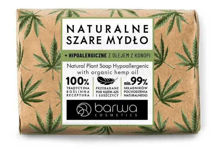 mydło szare naturalne konopie