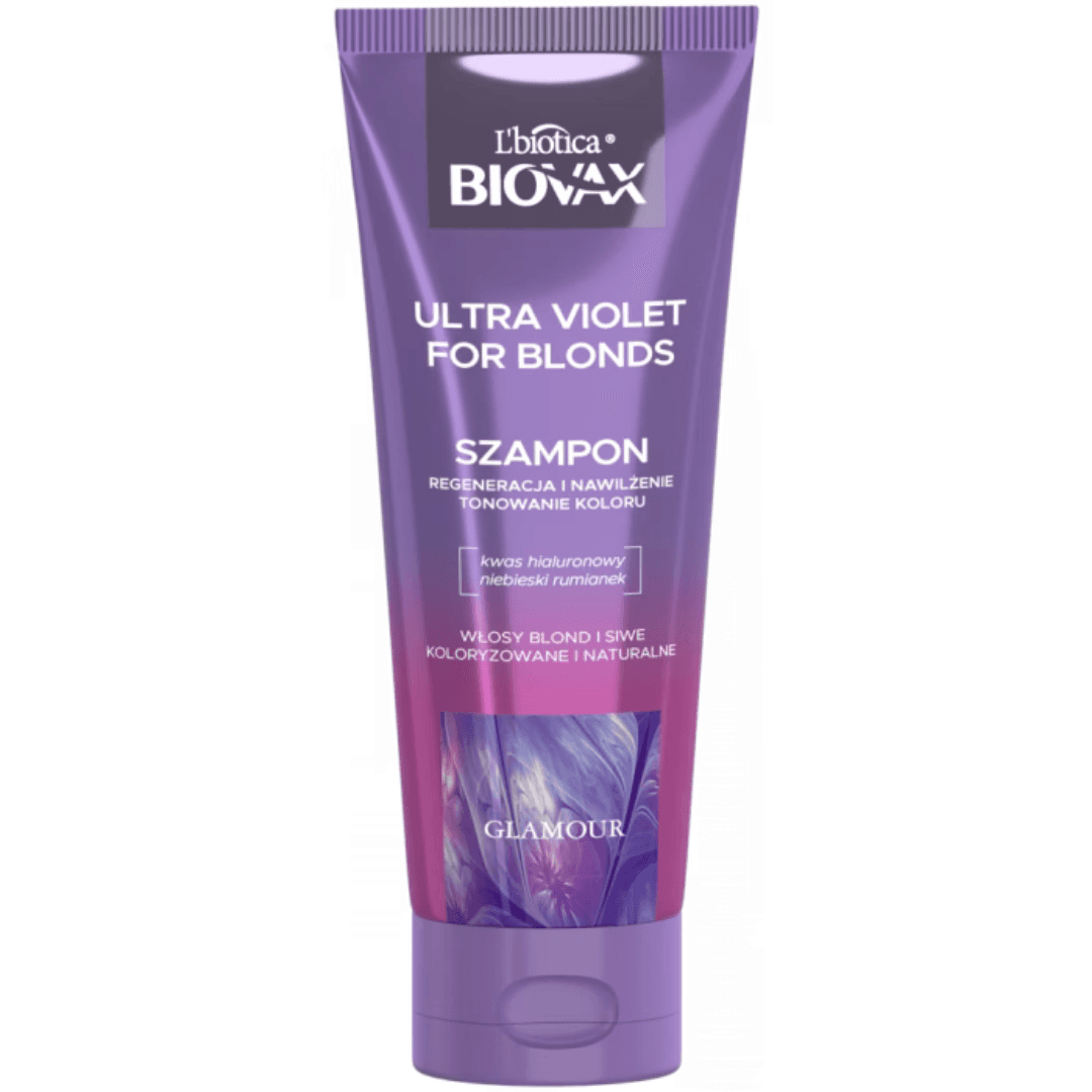 szampon do włosów blond i siwych tonujący regenerujący Ultra Violet