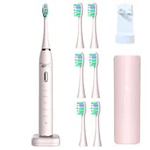 szczoteczka soniczna do zębów + etui + uchwyt + 6 końcówek 37 tys drgań
