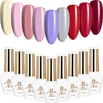 9x Lakier Hybrydowy Mollynails Glamour Women Zestaw 9w1 Róże Czerwienie