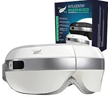 masażer do twarzy oczu z ciepłym kompresem 4 tryby masażu bluetooth biały