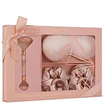 Rose quartz home Spa set roller opaska z jedwabiu 4 gumki