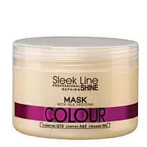 SLEEK LINE COLOUR Maska z jedwabiem do włosów farbowanych