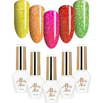 MollyNails Skittle Nails Flashy Zestaw 5 Lakierów Hybrydowych Do Paznokci