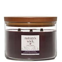 Natures Wick Świeca w Szkle z 3 Drewnianymi Knotami Wildberry & Jasmine