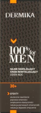 100% for Men krem do twarzy, rewitalizujący, silnie nawilżający, 30+, na dzień i na noc