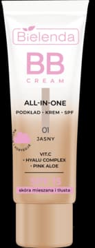 BB Cream All-In-One podkład-krem BB do twarzy, dla skóry mieszanej i tłustej, SPF 15, nr 01 Jasny