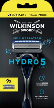 Hydro 5 maszynka do golenia dla mężczyzn, 1 rączka + 9 wkładów, 5 ostrzowa