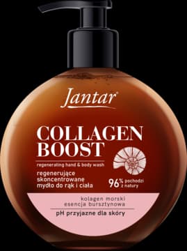Collagen Boost mydło w płynie do rąk i ciała, regenerujące, z kolagenem morskim i esencją bursztynową