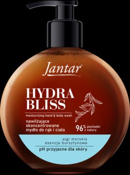 Hydra Bliss mydło w płynie do rąk i ciała, nawilżające, z esencją bursztynową i algami
