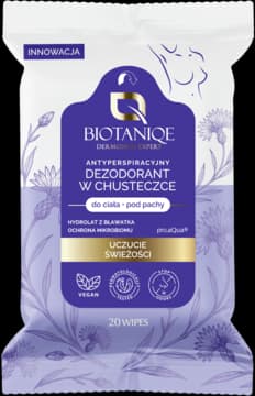Dermoskin Expert dezodorant w chusteczce, antyperspiracyjny, do ciała, pod pachy, Bławatek