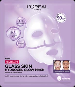 Revitalift Glass Skin maska w płachcie, hydrożelowa, rozświetlająca