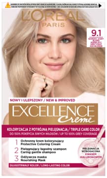 Creme krem do włosów, koloryzujący, ochronny, nr 9.1 Bardzo Jasny Blond Popielaty