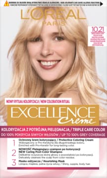 Creme krem do włosów, koloryzujący, ochronny, nr 10.21 Bardzo Bardzo Jasny Perłowy Blond