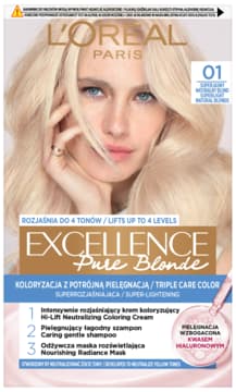 Pure Blonde krem do włosów, koloryzujący, superrozjaśniający, nr 01 Ultra-Jasny Naturalny Blond
