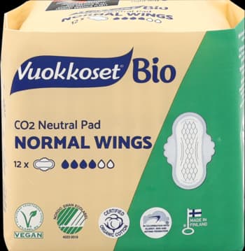 100% BIO podpaski higieniczne ze skrzydełkami, biodegradowalne, Normal