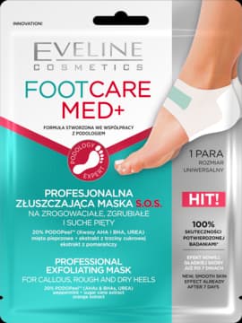 Foot Care Med+ maska do stóp, profesjonalna, złuszczająca, na zrogowaciałe, zgrubiałe i suche pięty