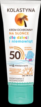 Dla dzieci i niemowląt krem ochronny na słońce dla dzieci i niemowląt 6m+, wodoodporny, UVA, UVB, VL, IR, SPF 50