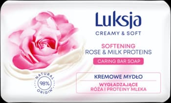 Creamy & Soft mydło w kostce, do rąk, kremowe, wygładzające, Róża i Proteiny Mleka