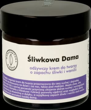 Śliwkowa Dama krem do twarzy, odżywczy, o zapachu śliwki i wanilii