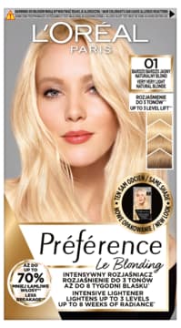rozjaśniacz do włosów, do 3 tonów, nr 01 Bardzo Bardzo Jasny Naturalny Blond