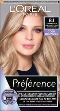 Cool Blondes farba do włosów, optymalne pokrycie siwych włosów, nr 8.1 Copenhaguen, Jasny Popielaty Blond