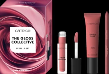 The Gloss Collective zestaw kosmetyków do ust, błyszczyk do ust + balsam do ust + konturówka do ust, nr 01 Berry