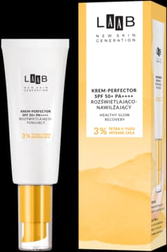LAAB Healthy Glow Recovery krem-perfector do twarzy rozświetlająco-nawilżający, SPF 50+, Tetra-C Yuzu