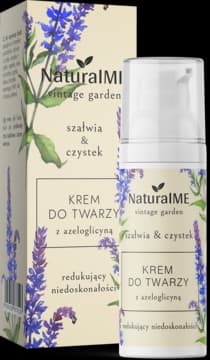 Vintage Garden krem do twarzy z Azeloglicyną, redukujący niedoskonałości, Szałwia i Czystek