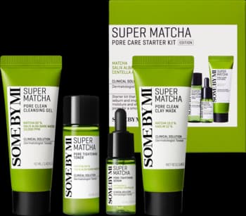 Super Matcha Pore Care zestaw kosmetyków do twarzy, żel do mycia twarzy + tonik do twarzy + serum do twarzy + maseczka z glinką
