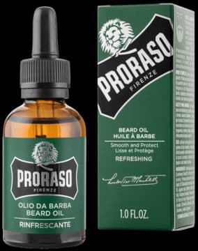 Refreshing olejek do brody, gęstej i wymagającej, z Olejkami z Eukaliptusa, Bergamotki i Rozmarynu