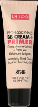 Professionals BB Cream + Primer krem BB i baza pod makijaż, nawilżająco-rozjaśniający, cera normalna i sucha, SPF 20, nr 002