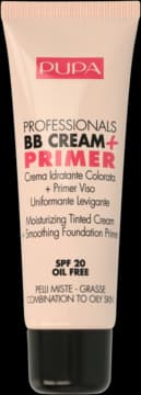 Professionals BB Cream + Primer krem BB i baza pod makijaż, nawilżająco-rozjaśniający, cera tłusta i mieszana, SPF 20, nr 002