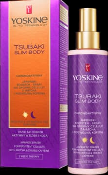 Tsubaki Slim Body booster-spray na cellulit, japoński z matchą i podwójną kofeiną