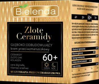 Złote Ceramidy krem do twarzy, przeciwzmarszczkowy, głęboko odbudowujący, 60+, na dzień i na noc