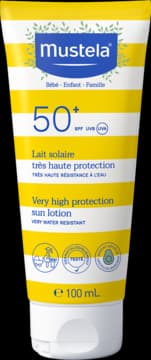 mleczko przeciwsłoneczne, do twarzy i ciała, SPF 50+, od 1. dnia życia