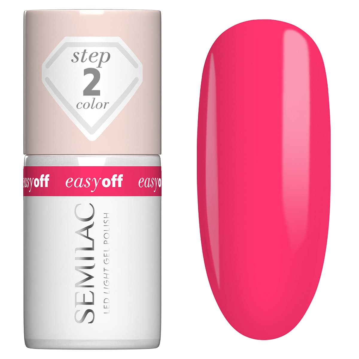 Easy Off Led Light, utwardzany lakier do paznokci do usunięcia zmywaczem, L25 Neon Pink
