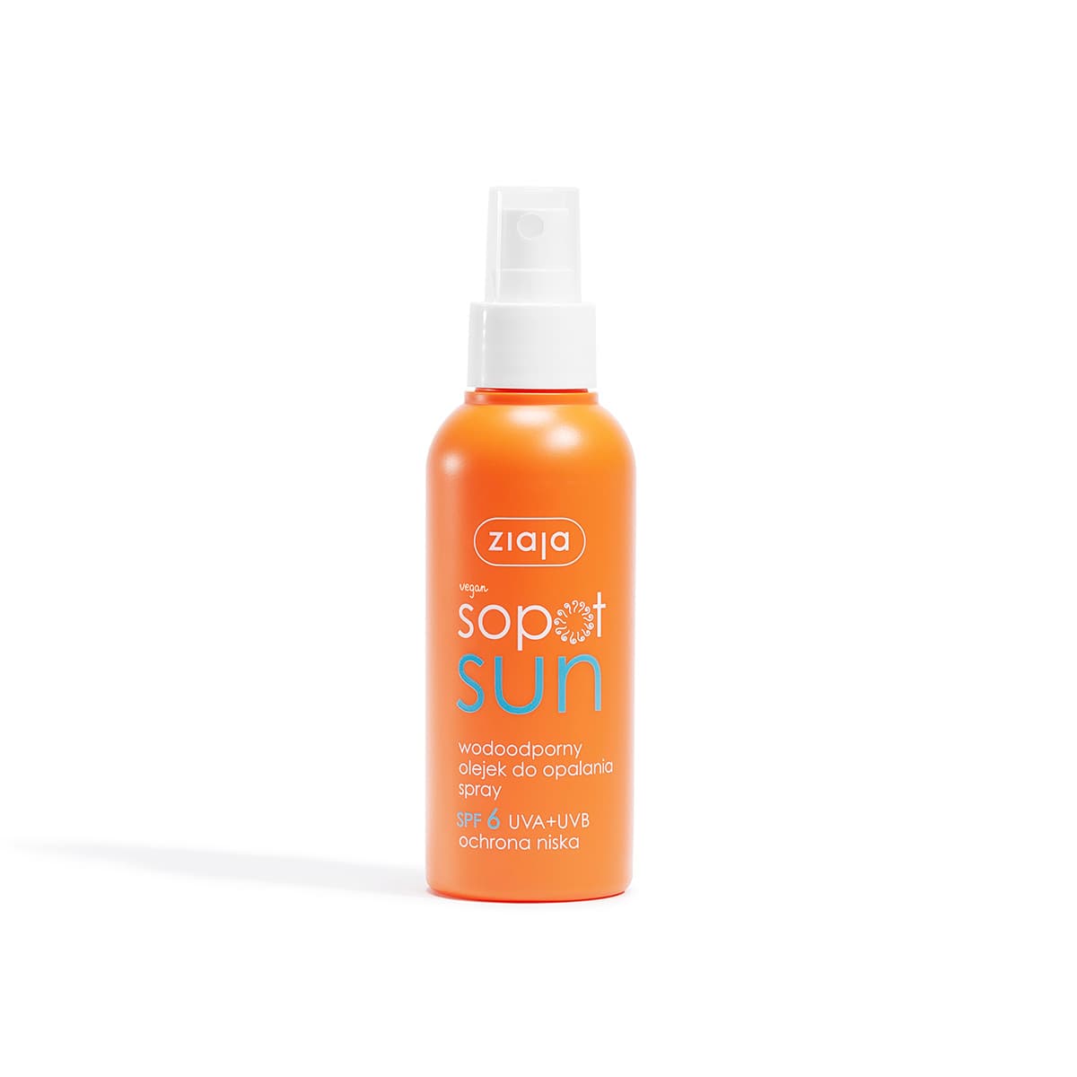 wodoodporny olejek do opalania spray SPF 6 UVA + UVB ochrona niska Ziaja