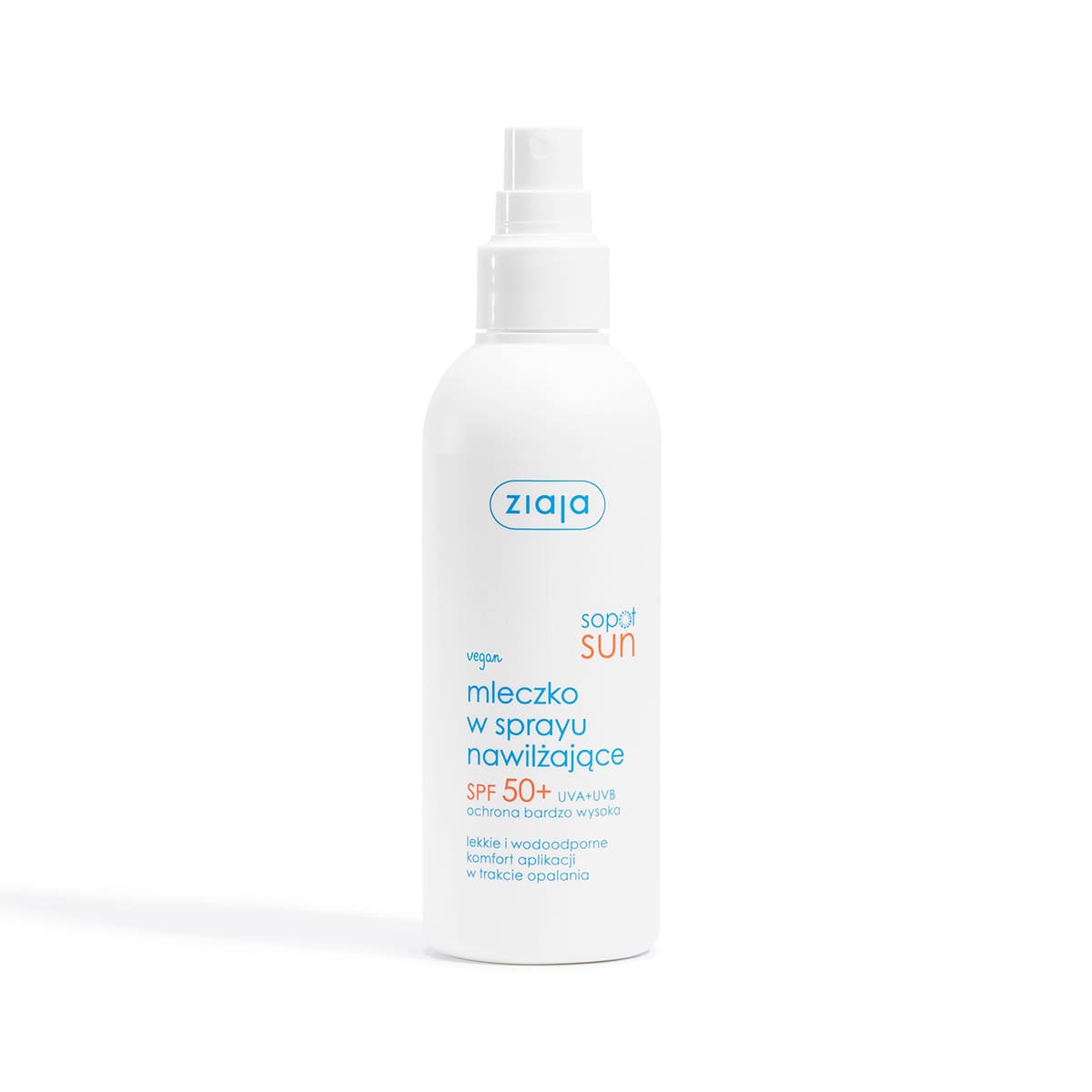 mleczko w sprayu nawilżające SPF 50+ UVA + UVB ochrona bardzo wysoka Ziaja
