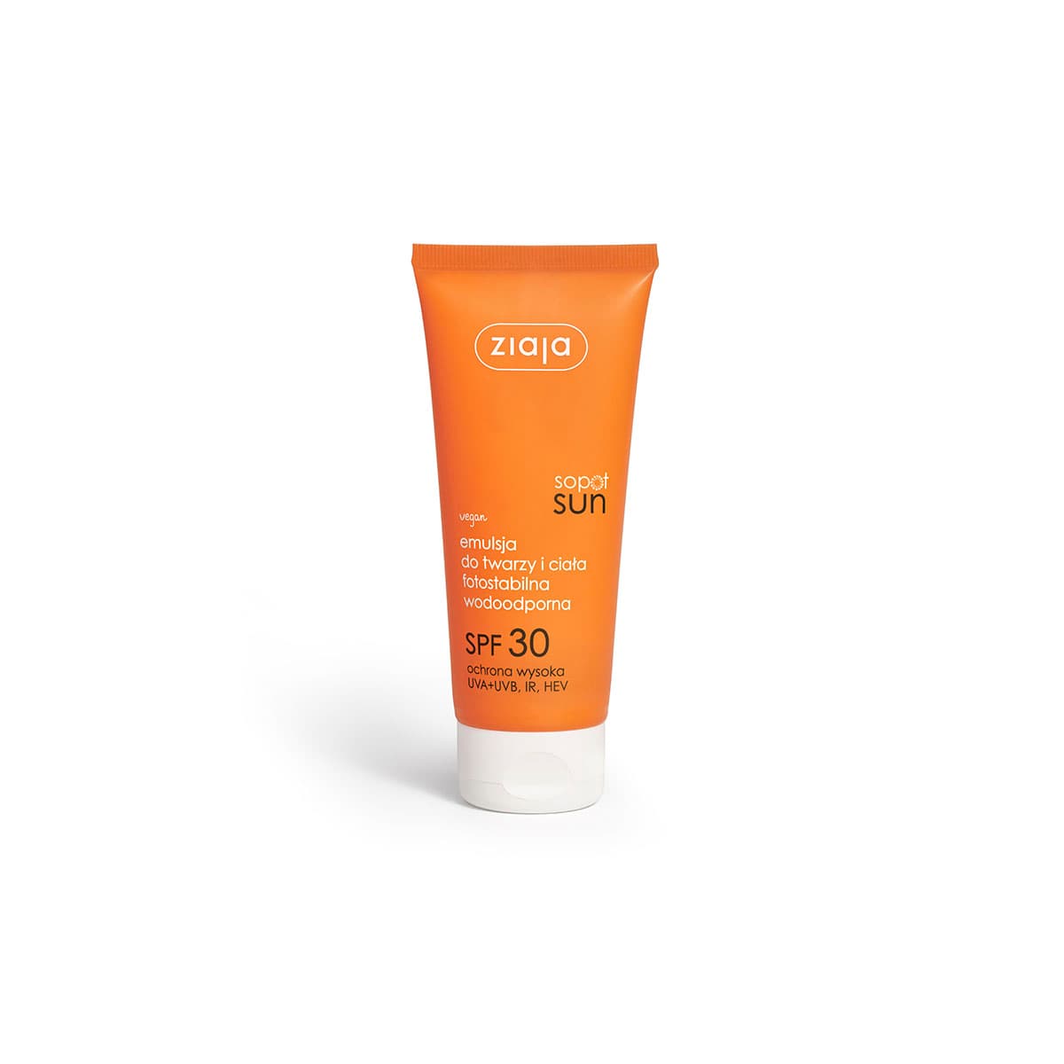 emulsja do twarzy i ciała fotostabilna wodoodporna SPF 30 ochrona wysoka UVA+UVB, IR, HEV Ziaja