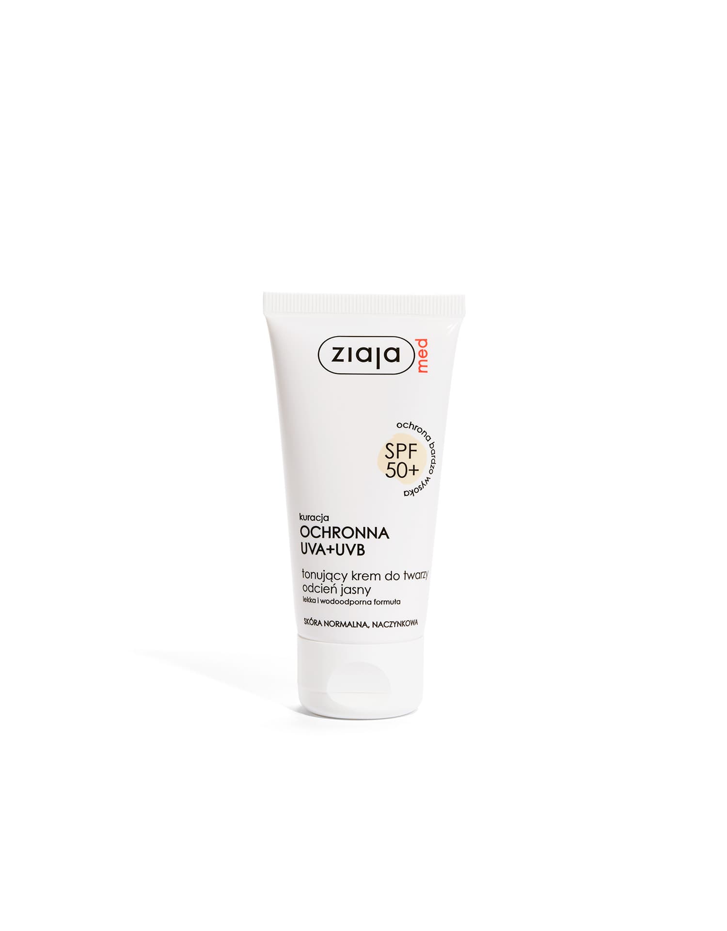 Med Kuracja ochronna SPF50+, krem tonujący, jasny, skóra normalna, naczynkowa