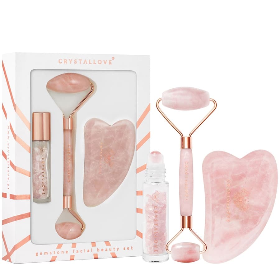 Rose quartz beauty set Urządzenia do masażu twarzy 1 ct