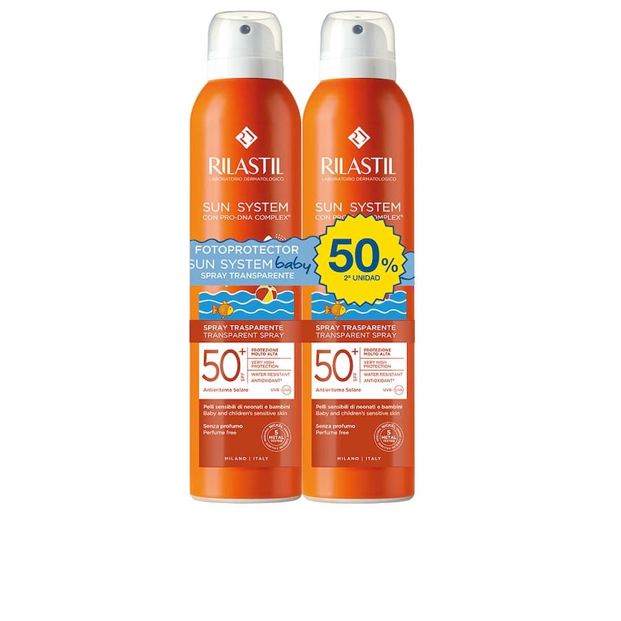 SUN SYSTEM 50+ SPRAY DLA DZIECI OPAKOWANIE PRZEŹROCZYSTE Ochrona przeciwsłoneczna